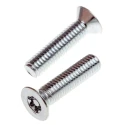 RS PRO Bright Zinc Steel Flat Tamper Proof Security Screw M6 x 25 mm 482-8240