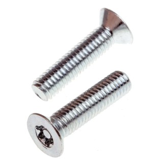 RS PRO Bright Zinc Steel Flat Tamper Proof Security Screw M6 x 25 mm 482-8240