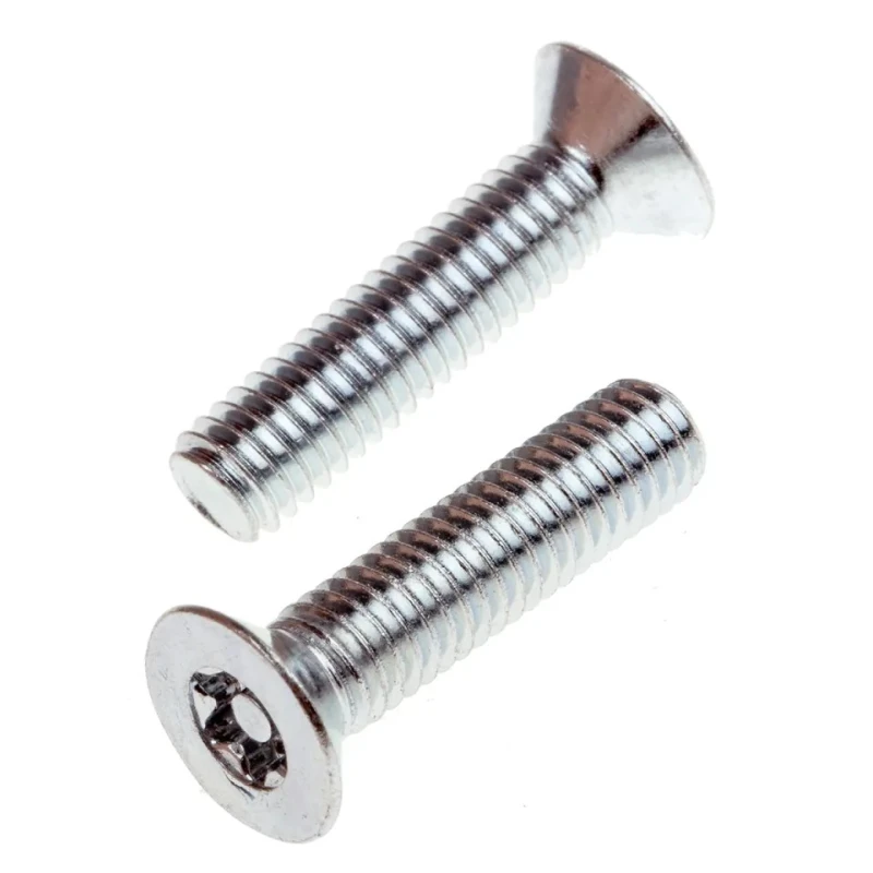RS PRO Bright Zinc Steel Flat Tamper Proof Security Screw M6 x 25 mm 482-8240