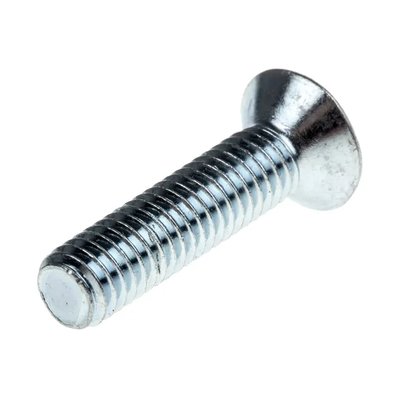 RS PRO Bright Zinc Steel Flat Tamper Proof Security Screw M6 x 25 mm 482-8240
