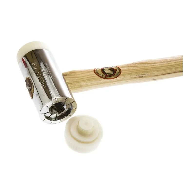 RS PRO Nylon Mallet Replaceable Face 1250 g with Chrome Plated Zinc Head, Wood Handle, 50 mm Head Diameter 732-561