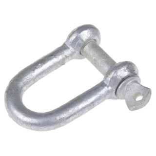 RS PRO Steel D-Shackle Screw Pin 8mm Diameter 16mm Jaw Width Zinc Plated 750-654