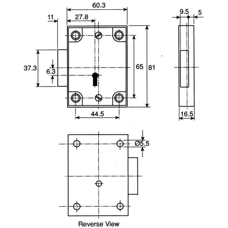 Euro-Locks a Lowe & Fletcher group Company Steel Safe Lock with Zinc Plated Finish, 5 mm Panel-to-Tongue Depth 2802-0206CB
