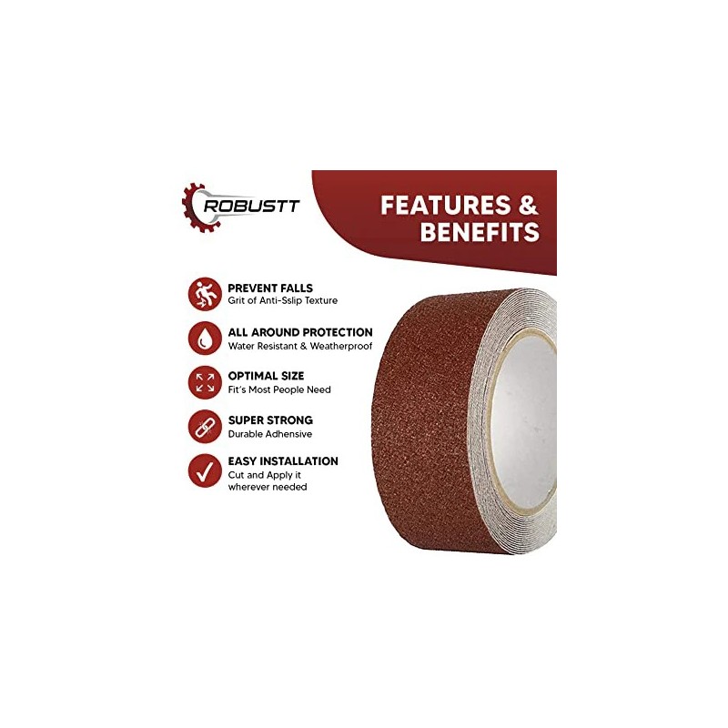 Buy Robustt Anti Skid/AntiSlip 18mx50mm Brown Adhesive Tape