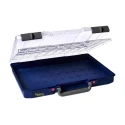 Raaco Adjustable Compartments 55 Cell Blue Polypropylene Polycarbonate Compartment Box 58mm x 413mm x 330mm 142335