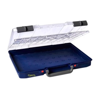 Raaco Adjustable Compartments 55 Cell Blue Polypropylene Polycarbonate Compartment Box 58mm x 413mm x 330mm 142335
