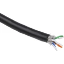 RS PRO Cat7 Ethernet Cable, 100 m, Black, SF/FTP PVC CAT7