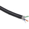 RS PRO Cat7 Ethernet Cable, 100 m, Black, SF/FTP PVC CAT7
