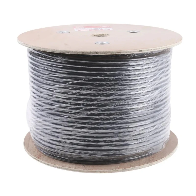 RS PRO Cat7 Ethernet Cable, 100 m, Black, SF/FTP PVC CAT7