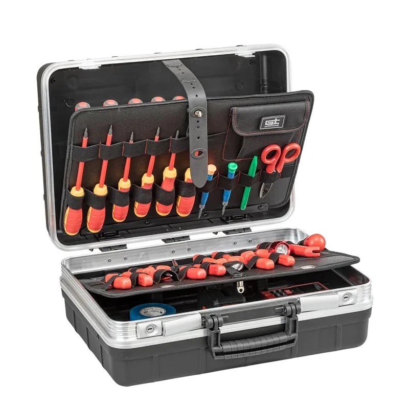 GT Line 2 Drawer Aluminium Tool Case 453 mm Length 190 mm Width 332 mm Height Black REVO21 PEL