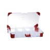 RS PRO Adjustable Compartments 12 Cell Transparent Red Polypropylene Compartment Box 30mm x 165mm x 95mm 124-6589