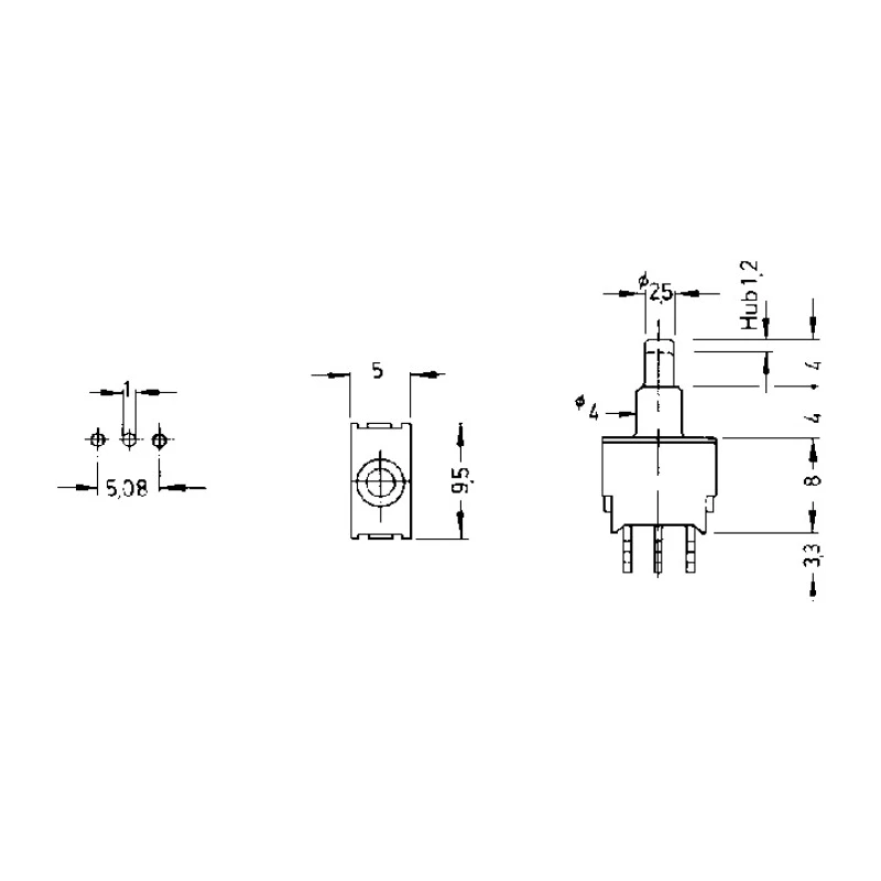 KNITTER-SWITCH Push Button Switch Momentary PCB Mount SPDT 6.2 mm Cutout IP67 48 V dc 250 V ac APE 1 F