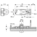 Dzus Fastener Europe Steel Padlockable Zinc Plated Slide Door Bolt 55 mm Length TL-05-100-07 + TL-05-117-07 +