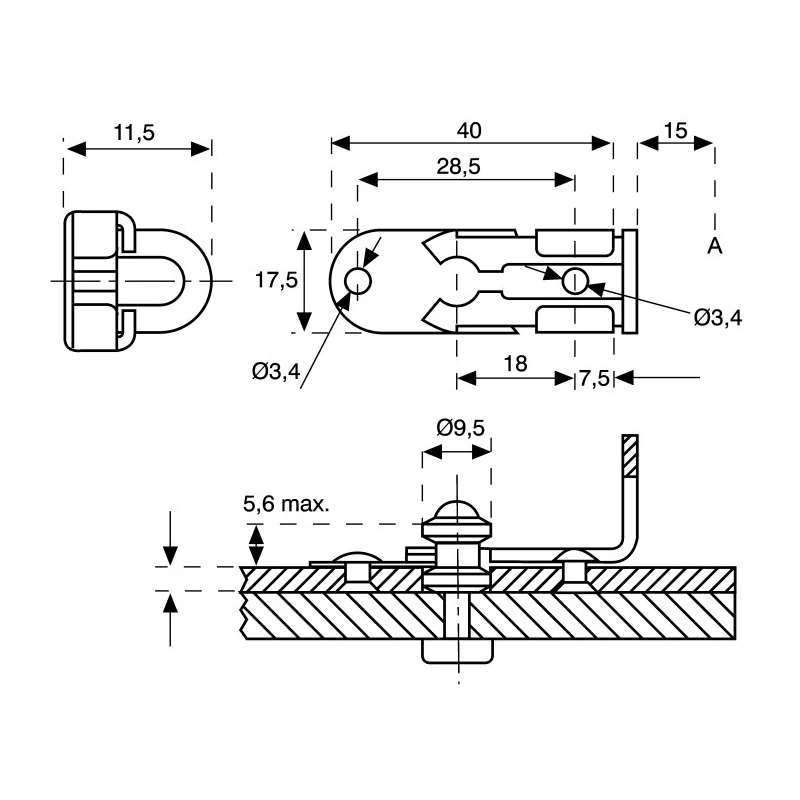 Dzus Fastener Europe Steel Padlockable Zinc Plated Slide Door Bolt 55 mm Length TL-05-100-07 + TL-05-117-07 +