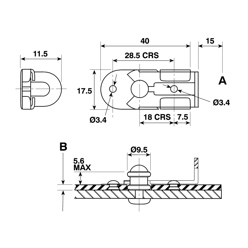 Dzus Fastener Europe Steel Padlockable Zinc Plated Slide Door Bolt 55 mm Length TL-05-100-07 + TL-05-117-07 +