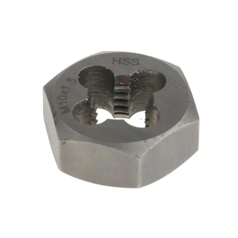 RS PRO M10 High-Speed Steel (HSS) Die Nut Thread Size M10, Pitch 1.5 mm, Thickness 0.375in, Hex Size 23.37 mm 424-213