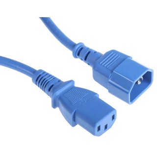 RS PRO IEC C13 to IEC C14 Power Cord 1 m Blue PVC 250V 6A C13 C14 Connectors C13 Model C13