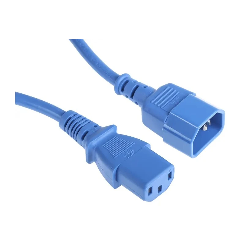 RS PRO IEC C13 to IEC C14 Power Cord 1 m Blue PVC 250V 6A C13 C14 Connectors C13 Model C13