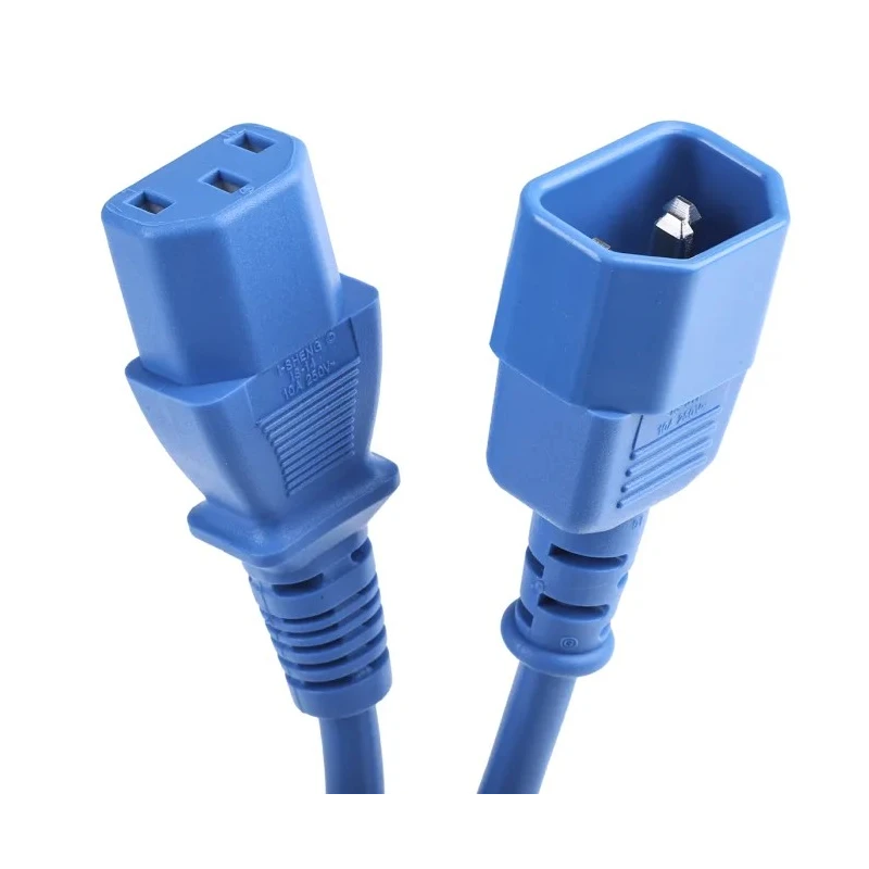 RS PRO IEC C13 to IEC C14 Power Cord 1 m Blue PVC 250V 6A C13 C14 Connectors C13 Model C13