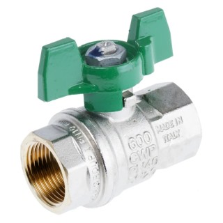 RS PRO Brass Threaded Ball Valve BSPP 1/4 to 2 in Inlet, 3/4 in Outlet, Steel Handle, Maximum Operating Temperature 150°C