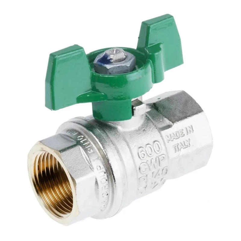 RS PRO Brass Threaded Ball Valve BSPP 1/4 to 2 in Inlet, 3/4 in Outlet, Steel Handle, Maximum Operating Temperature 150°C