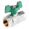 RS PRO Brass Threaded Ball Valve BSPP 1/4 to 2 in Inlet, 3/4 in Outlet, Steel Handle, Maximum Operating Temperature 150°C