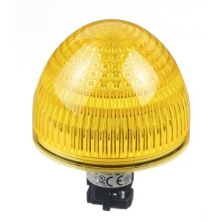 Idec Flush Yellow LED Pilot Light with Dome Shape, 22 mm Cutout, 24 V AC/DC, IP65, Plastic Body HW1P-5Q4Y