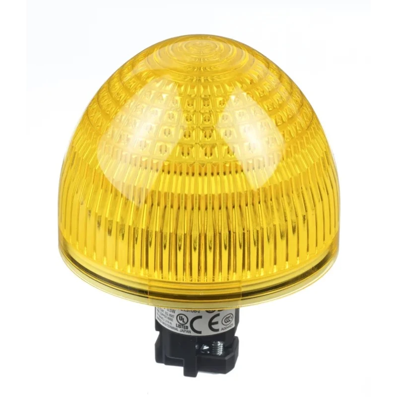 Idec Flush Yellow LED Pilot Light with Dome Shape, 22 mm Cutout, 24 V AC/DC, IP65, Plastic Body HW1P-5Q4Y