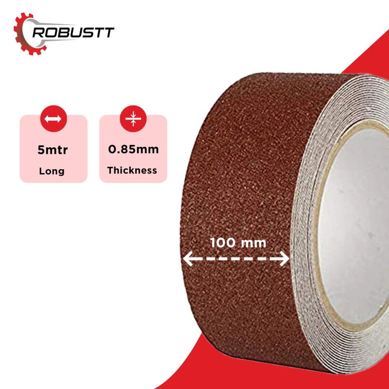 Buy Robustt Anti Skid/AntiSlip 5mx100mm Brown Adhesive Tape