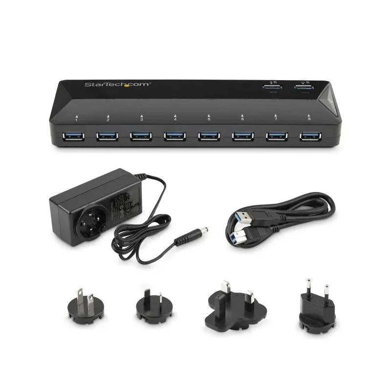 StarTech.com 10 Port USB 3.0 USB Hub, AC Adapter Powered, 191 mm Width 293 mm Depth 70 mm Height ST103008U2C