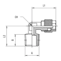 RS PRO Stud Fitting 8mm Push-In Male 1/4 in Threaded-to-Tube Brass Nickel Finish 80°C 176-0956