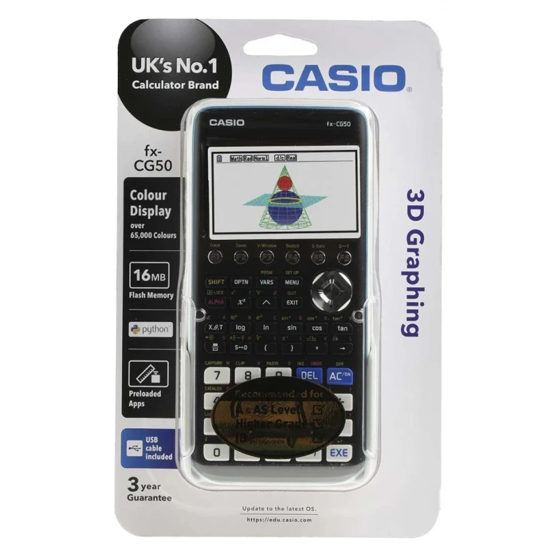 Casio Advanced Battery Powered Graphical Calculator Black FX-CG50