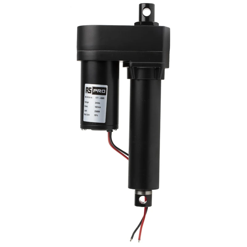 RS PRO Electrical Linear Actuator 102 mm Stroke 2500N Max Load 24V DC Motor 67.1 mm/s Speed 177-4509