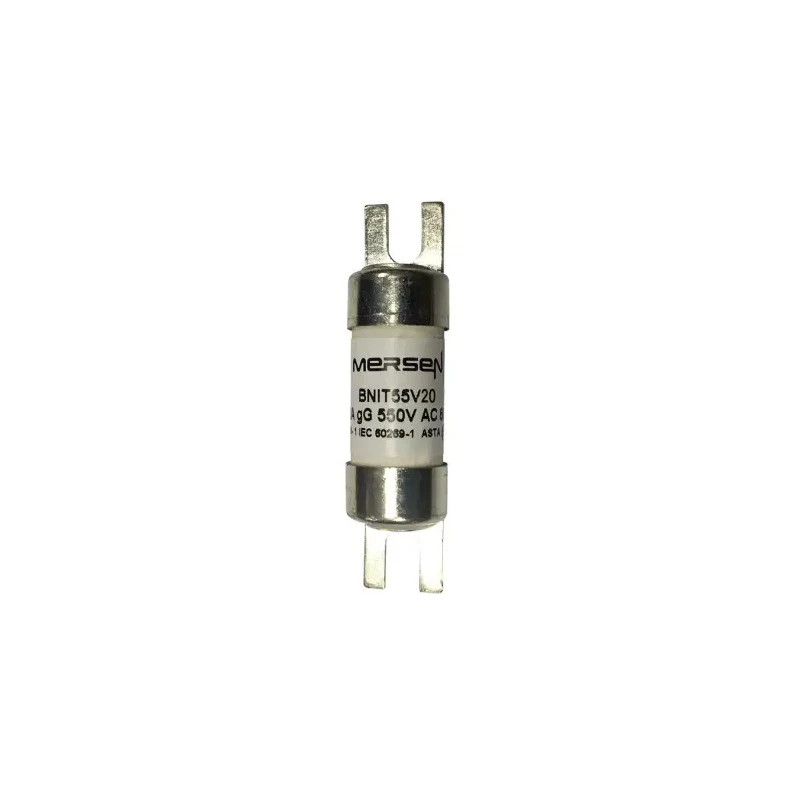 Mersen 20A Slotted Tag Fuse A1 250V DC, 550V DC, 40 kA DC Breaking Capacity D1019225 / BNIT55V20