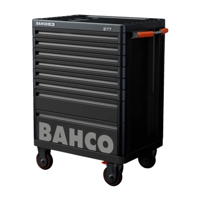 Bahco 8 Drawer Wheeled Roller Cabinet Solid Steel 1000kg Load Capacity 976mm Height 1477K8BLACK