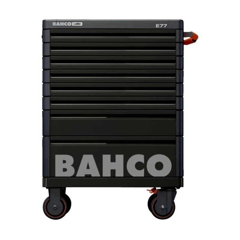 Bahco 8 Drawer Wheeled Roller Cabinet Solid Steel 1000kg Load Capacity 976mm Height 1477K8BLACK
