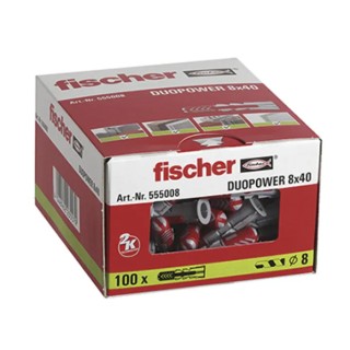 Fischer Fixings Nylon Screw Anchor 40 mm Length 8 mm Drill Diameter 15 mm Max Fixing Thickness 535455