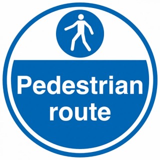 RS PRO Vinyl Mandatory Sign Pedestrian Route Sign With English Text 450mm dia 181-2264