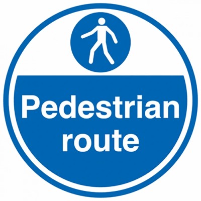RS PRO Vinyl Mandatory Sign Pedestrian Route Sign With English Text 450mm dia 181-2264