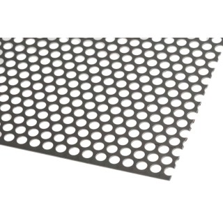 RS PRO Stainless Steel Perforated Metal Sheet 500 mm x 500 mm 0.55 mm Thick 182-8398