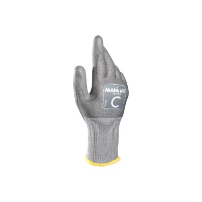 Mapa KRYTECH 610 Grey High Performance Polyethylene Work Gloves, Size 11, Polyurethane Coating 610