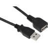 StarTech.com USB 2.0 Female USB Type A to Female USB Type A Cable, Black Polyvinyl Chloride Jacket, 914.4 mm USBEXTAA3BK