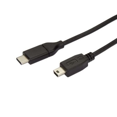 StarTech.com USB 2.0 Male USB Type C to Male Mini USB Type B Data Cable Black 2m USB2CMB2M