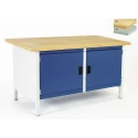 Bott 1.5m Wide Workstation Workbench Storage Bench with 2 Door Cupboard and Adjustable Shelves 41002022.11v