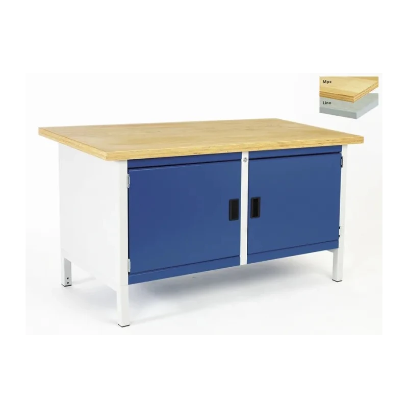 Bott 1.5m Wide Workstation Workbench Storage Bench with 2 Door Cupboard and Adjustable Shelves 41002022.11v