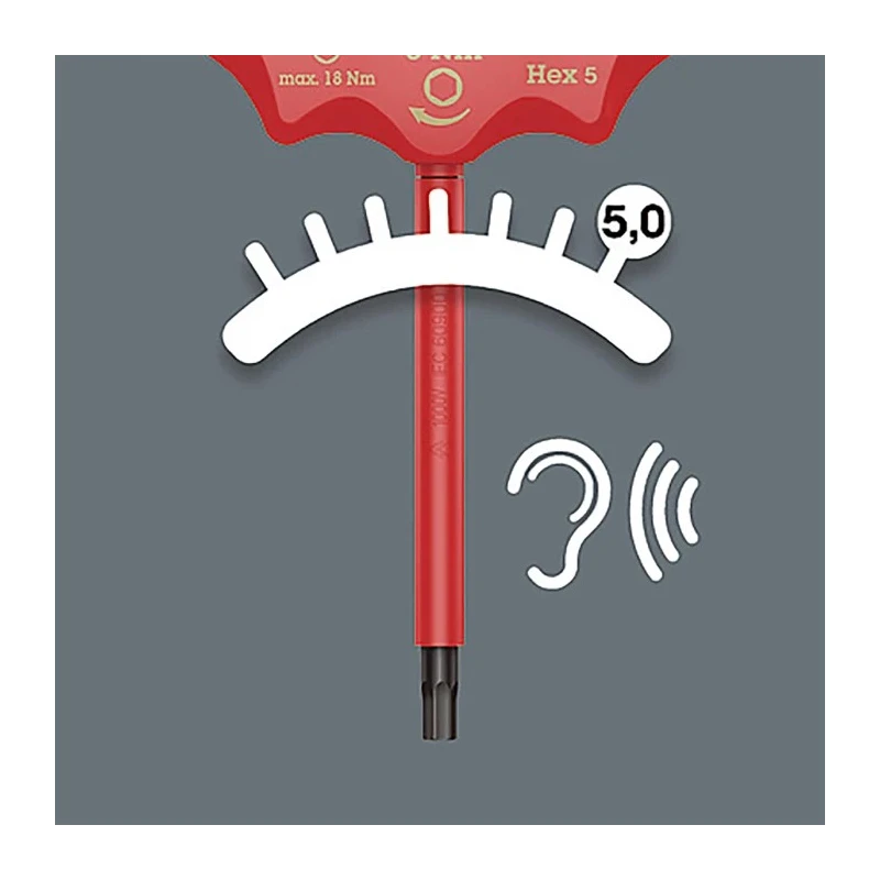 Wera T Metric Hex Key, Hex Size 4 mm, Overall Length 155mm, Non-Sparking, IEC 60900 Standard 05004981001