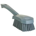 Vikan Hard Bristle Grey Scrubbing Brush Grey, 36 mm Bristle Length, Polyethylene Terephthalate Bristle Material 419288