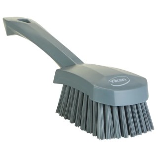 Vikan Hard Bristle Grey Scrubbing Brush Grey, 36 mm Bristle Length, Polyethylene Terephthalate Bristle Material 419288