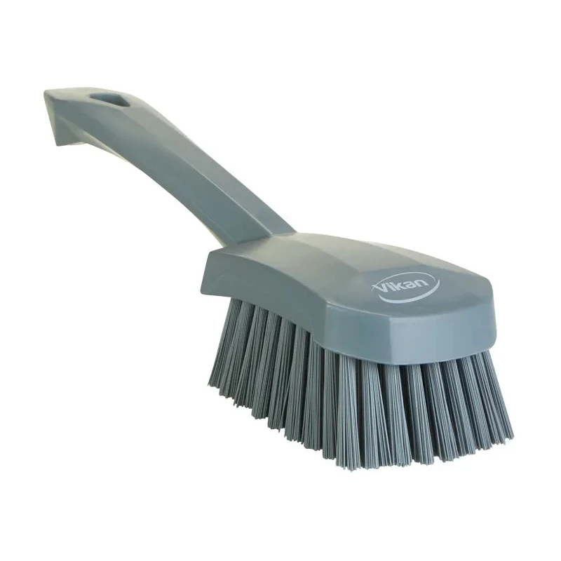 Vikan Hard Bristle Grey Scrubbing Brush Grey, 36 mm Bristle Length, Polyethylene Terephthalate Bristle Material 419288