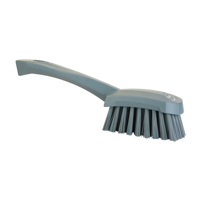 Vikan Hard Bristle Grey Scrubbing Brush Grey, 36 mm Bristle Length, Polyethylene Terephthalate Bristle Material 419288